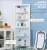 Tall Corner Cabinet Modern White Cupboard Storage Shelving Display Bathroom Unit
