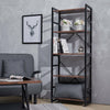 Industrial Bookcase Shelving Unit 5 Tier Rustic Wood Storage Bookshelf Organizer