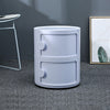 2 Tiers Cylindrical Round Storage Cabinet Cupboard Shelf Side End Table Shelf