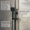 Bathroom Mixer Shower Thermostatic Dual Head Square Handset Matte Black