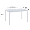 Modern White Glass Dining Table with 6 Faux Leather Chairs Living Room Kitchen