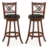 2Pcs Swivel Bar Stools Upholstered Counter Height Barstools w/ PU Seat 29"