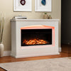 48'' Surround, 34'' LED Electric Fireplace Fire 12 Flame Standing Set Side Lamp