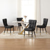 4x Luxury Faux Leather Kitchen Dining Chairs Accent Chairs with Metal Legs Black