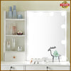 White Dressing Table Stool Set with 10 LED Lighted Mirror Vanity Make up Desk