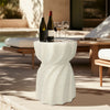 FATIVO Concrete Accent Side Table Lightweight Twist End Table Work Desk Backyard