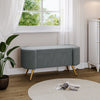 Long Stool Chair Bed End Seat Window Bench Faux Frizzle Shaggy Fur Soft Padded