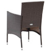 4x Garden Dining Chairs Poly Rattan Brown Outdoor Patio Armchair vidaXL