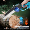 2 IN 1 Pole Chainsaw Cordless Long Reach Cutter Pruner Saw 2 Batteries & Charger