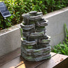 Solar Power Water Fountain Garden Water Feature with LED Light Indoor Outdoor