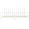 Bed Frame with Headboard White 200x200 cm Solid Wood