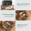 Mobile File Cabinet 3 Drawers Rolling Filing Cabinets Wood or Home & Office