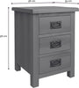 Oakcroft Narrow 3 Drawer Bedside Table – Nightstand with Storage Drawers – 38cm