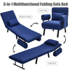 3 IN 1 Folding Lazy Sofa Bed Single Sleeper Seat 6-Position Adjustable w/Pillow