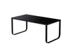 Coffee Table with Storage Metal Frame Legs Black Glass End Side Table