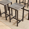 Home Source Kitchen Dining Breakfast Bar Set, Wooden Table Top, Black Metal