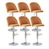 Set of 2 Modern Velvet Bar Stools Breakfast Home Kitchen Chair Bar Bistro Orange
