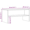 Bulliing TV Cabinet Smoked Oak 80x40x40 Engineered Wood,Television Stand A4E1