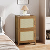 Wooden Bedroom Bedside Cabinet Furniture 2 Shelves Storage Nightstand Side Table