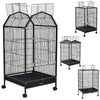 Mobile Metal Bird Cage Open Play Top Parrot Cage Budgie Cage with Perch Feeders