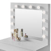 Dressing Table Set with Mirror LED Light Makeup Table Bedroom Vanity Table White