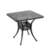 3Pcs Black Cast Aluminium Square Garden Table and Chairs Outdoor Dining Set UK