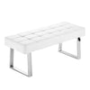 Austin Large Faux Leather Dining Bench In White