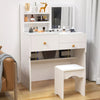 Dressing Table with Mirror Modern Make up Desk Vanity Table Set + Stool White