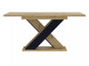 Dining Kitchen Table Small Extendable 120-160cm Oak & Black X Leg 6 8 Seater XIA