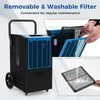 COSTWAY 66L Commercial Dehumidifier Industrial Crawl Space Dehumidifier w/Pump