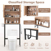 Over The Toilet Storage Cabinet Bathroomw/Adjustable Bottom Bar-Natural