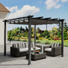 Dark Grey 3m x 3m Aluminium Pergola Retractable Canopy Garden Gazebo Sun Shelter