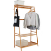 Bamboo Clothes Hanging Garment Rack Laundry Rack Cloest Storage Shelves