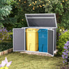 Large Garden Lockable Plastic Storage Box XL Shed Outside Double Bin Tools Shed