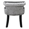 Retro Velvet Silver Grey Dressing Table Chair Bedroom Makeup Table Vanity Stool