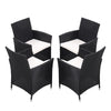 Square Round Rattan Coffee Table with 2/4 Chairs Set Bistro Outdoor Garden Patio