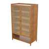 Double Rattan Doors Bamboo Shoe Cabinet Storage Cupboard Footwear Stand Rack