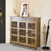 Farmhouse Shoe Storage Cabinet with Drawer & Doors 4-Tier Shoe Rack for Entryway