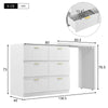 6 Drawer Dressing Table Makeup Desk Modern Vanity Table Bedroom Furniture White