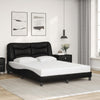 Bulliing Bed Frame with Black 120x200 Faux Leather,Double Bed W2T0
