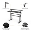 2-Tier Height Adjustable Standing Desk Home Office Sit to Stand Workstation