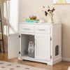 Modern Indoor Cat Furniture Cat Litter Box Enclosure w/ Storage-White