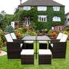 Garden Furniture Outdoor Patio Rattan Set Brown Grey Black Table 9-Piece Havana