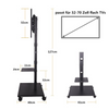 32-70" Height Adjustable Rolling Floor TV Stand Cart with Display Shelf