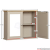 Priano Bathroom 2 Door Wall Mount Mirror Cabinet Unit Storage Cupboard Grey