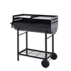 half drum barrel steel portable wheels trolley|barbecue tools such as forks