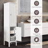 5-Tier Bathroom Floor Cabinet Tall Narrow Storage Cabinet Organizer w/Doors