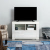 Modern White TV Unit Cabinet Stand High Gloss Doors Matt Body RGB LED Lights