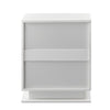 White Bedside Table with 3 drawers LED light High Gloss Front Board Bedroom