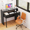 Convertible Home Office Desk Extendable Computer Desk with Storage-Black